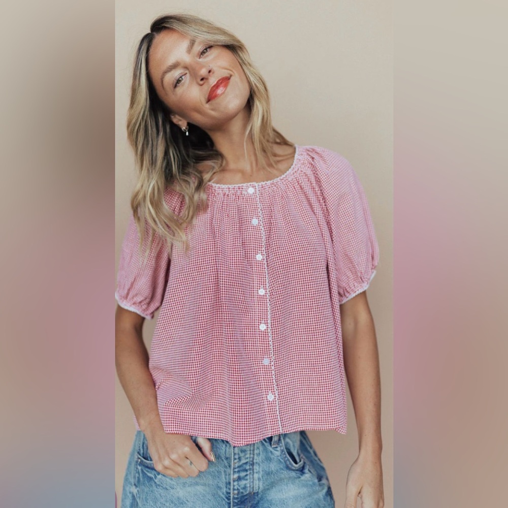 Things Between Red Gingham Women's Top